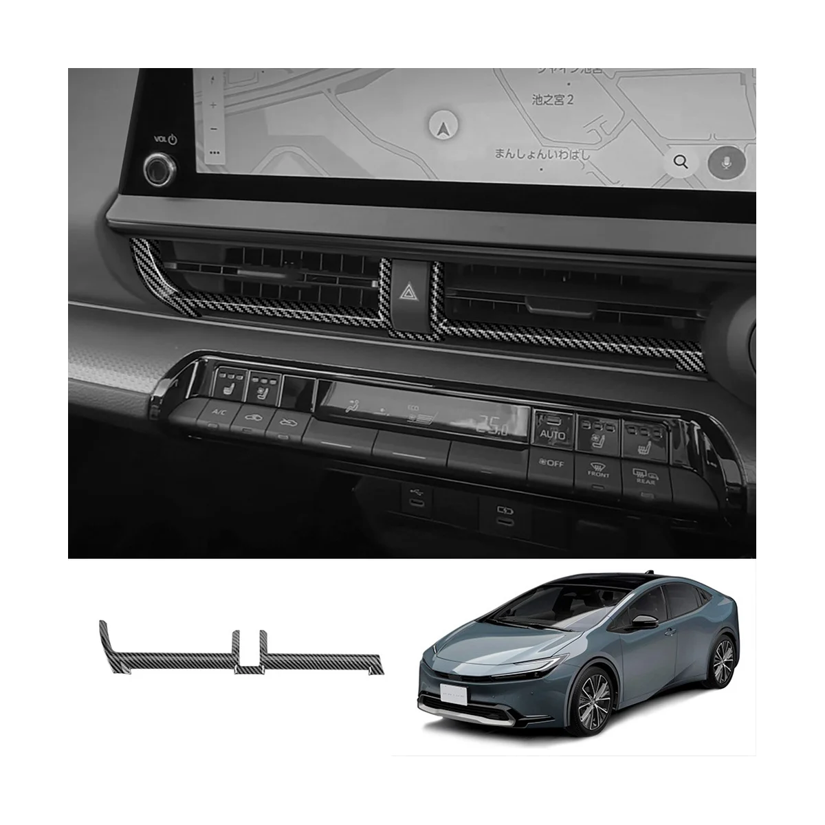 Car Carbon Fiber Center Inner AC Dashs Air Vent Trim Dashboard Panel for Toyota Prius 60 Series 2022 2023 1Pcs
Car Carbon Fiber Center Inner AC Dashs Air Vent Trim Dashboard Panel for Toyota Prius 60 Series 2022 2023 1Pcs