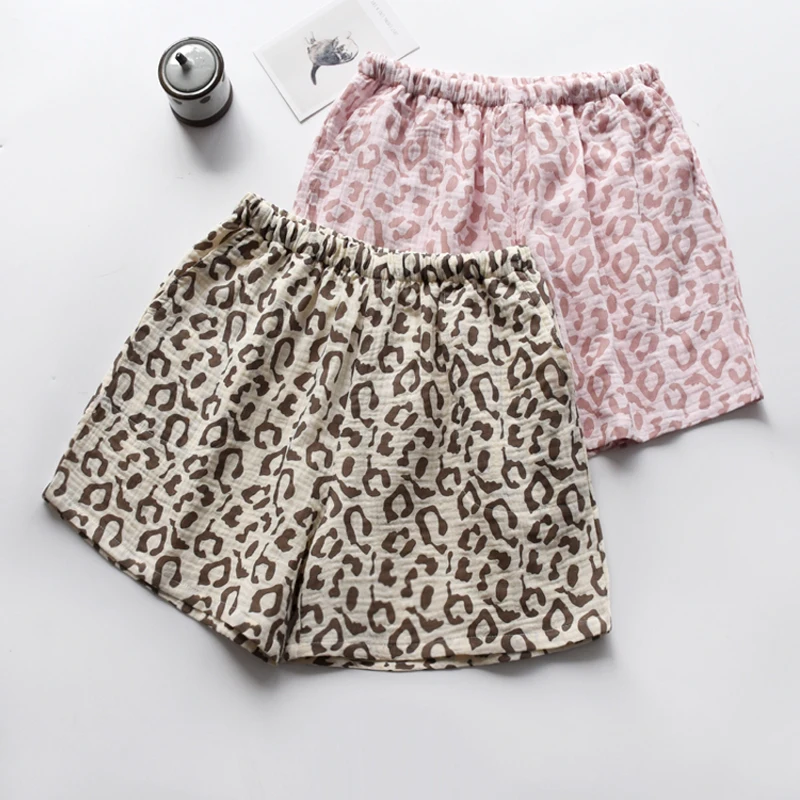 100% Cotton Gauze Womens Shorts Vintage Leopard Print High Waist Drawstring Harajuku Short Pants Pantalones Cortos De Mujer
100% Cotton Gauze Womens Shorts Vintage Leopard Print High Waist Drawstring Harajuku Short Pants Pantalones Cortos De Mujer
