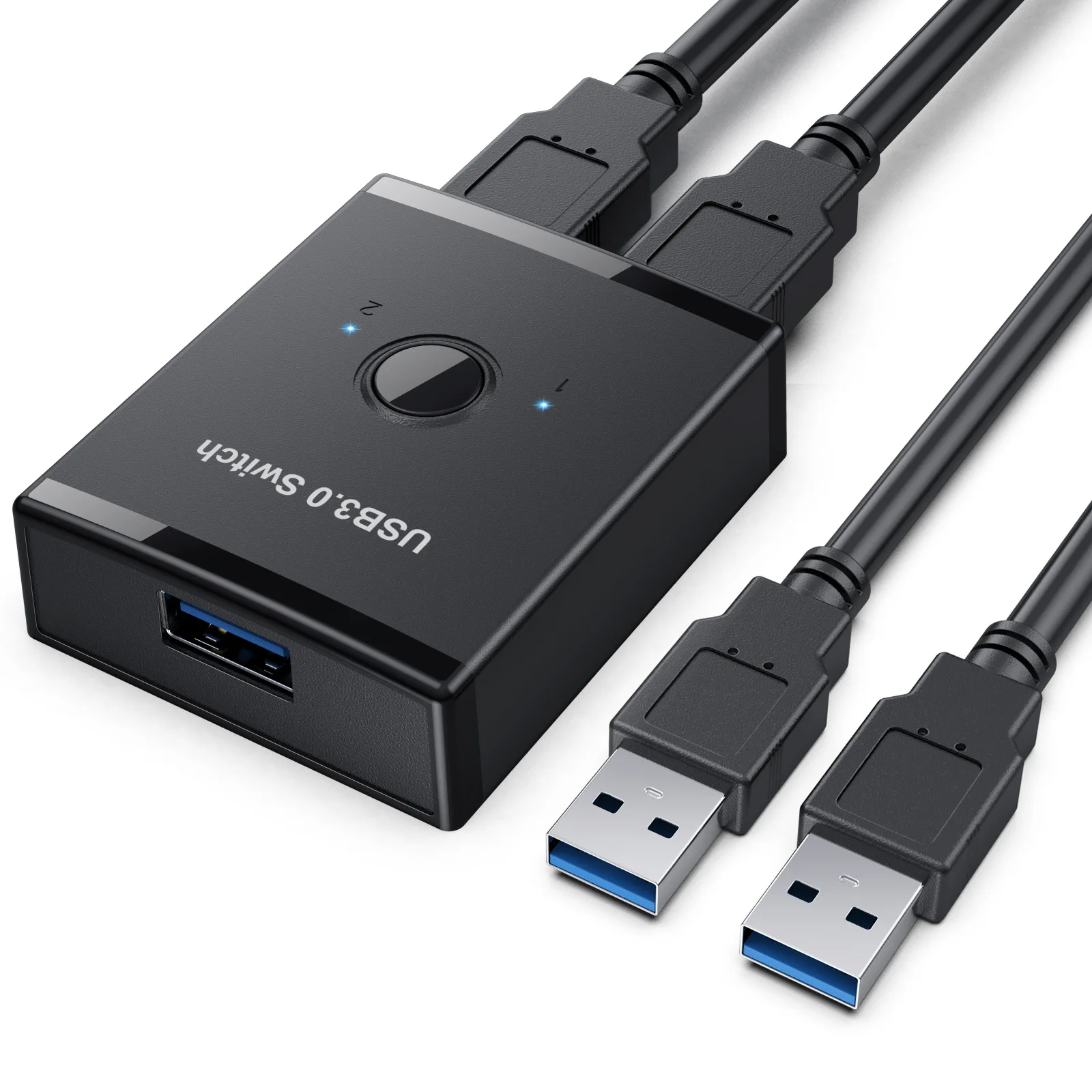 

USB-переключатель KVM usb-хаб 3,0, переключатель KVM для ПК, клавиатуры, мыши, принтера, 1 шт., совместное использование 2 устройств, USB-переключатель