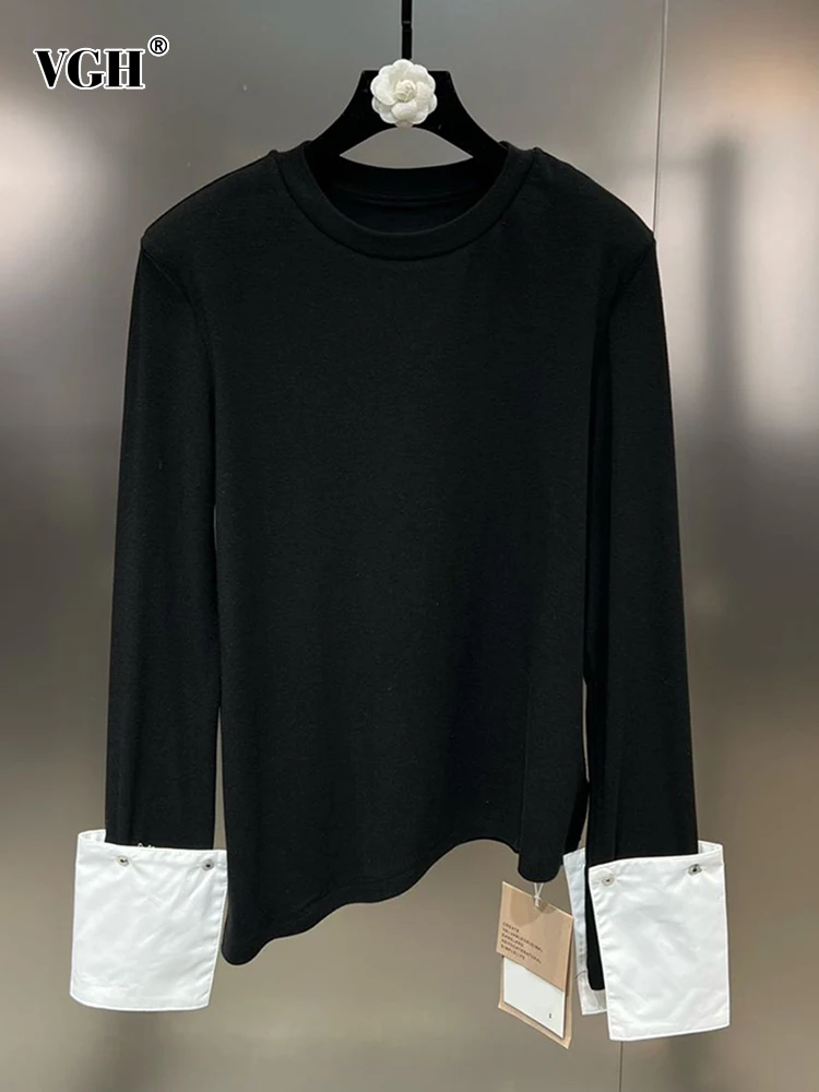 VGH Colorblock Casual Loose T Shirts For Women Round Neck Long Sleeve Minimalist Pullover T Shirt Female Fashion Clothing New
VGH Colorblock Casual Loose T Shirts For Women Round Neck Long Sleeve Minimalist Pullover T Shirt Female Fashion Clothing New