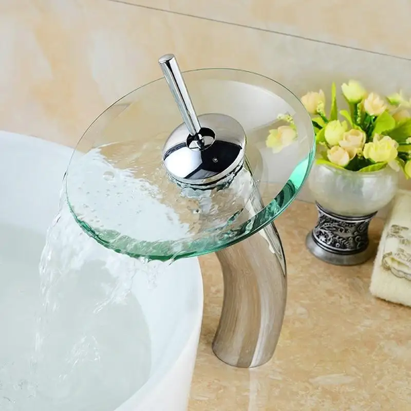 Mushroom-shaped long neck Glass bathroom waterfall Faucet.Transparent vessel water faucet.bathroom basin sink Mixer Tap
Mushroom-shaped long neck Glass bathroom waterfall Faucet.Transparent vessel water faucet.bathroom basin sink Mixer Tap
