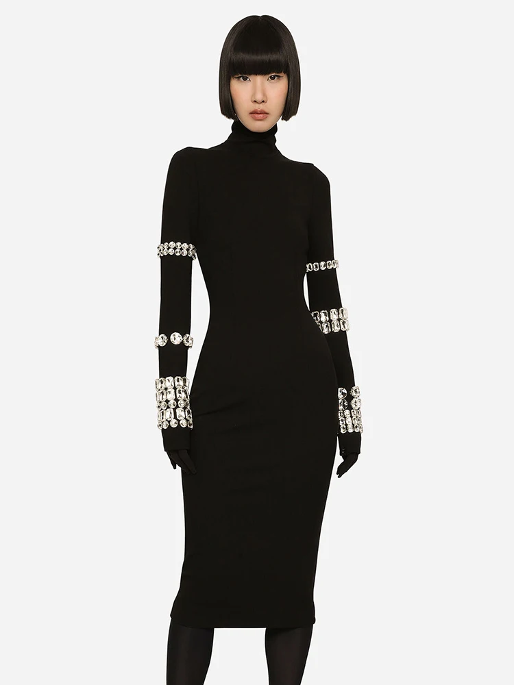 Elegant Women'S Luxury Long Sleeve Diamond Sexy Black Bandage Dress Vestidos Para Mujer Evening Party Prom New In Dresses Robe
Elegant Women'S Luxury Long Sleeve Diamond Sexy Black Bandage Dress Vestidos Para Mujer Evening Party Prom New In Dresses Robe