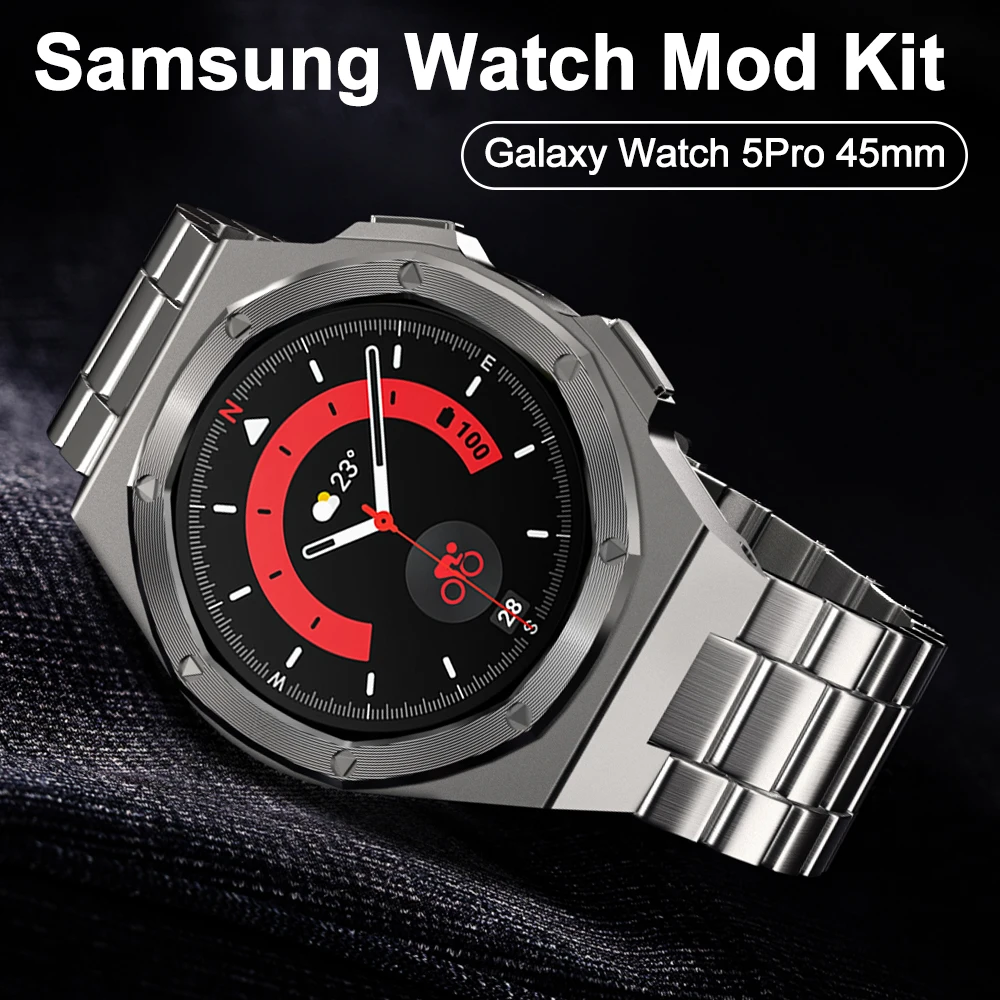Metal Mod Kit Case Stainless Steel Strap For Samsung Galaxy Watch 5 Pro 45mm Modification Cover for Samsung 5Pro Band Watchband
Metal Mod Kit Case Stainless Steel Strap For Samsung Galaxy Watch 5 Pro 45mm Modification Cover for Samsung 5Pro Band Watchband