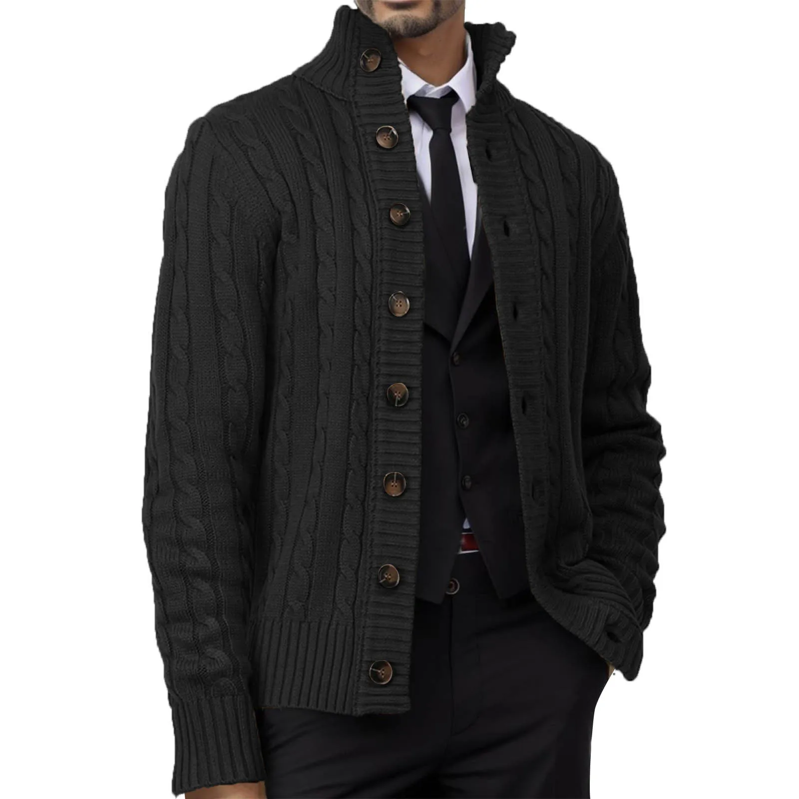 Men’S Knitted Sweater Gothic High Collar Pullover Top Fashion Casual Autumn And Winter Button Cardigan Coat Streetwear Cashmere
Men’S Knitted Sweater Gothic High Collar Pullover Top Fashion Casual Autumn And Winter Button Cardigan Coat Streetwear Cashmere