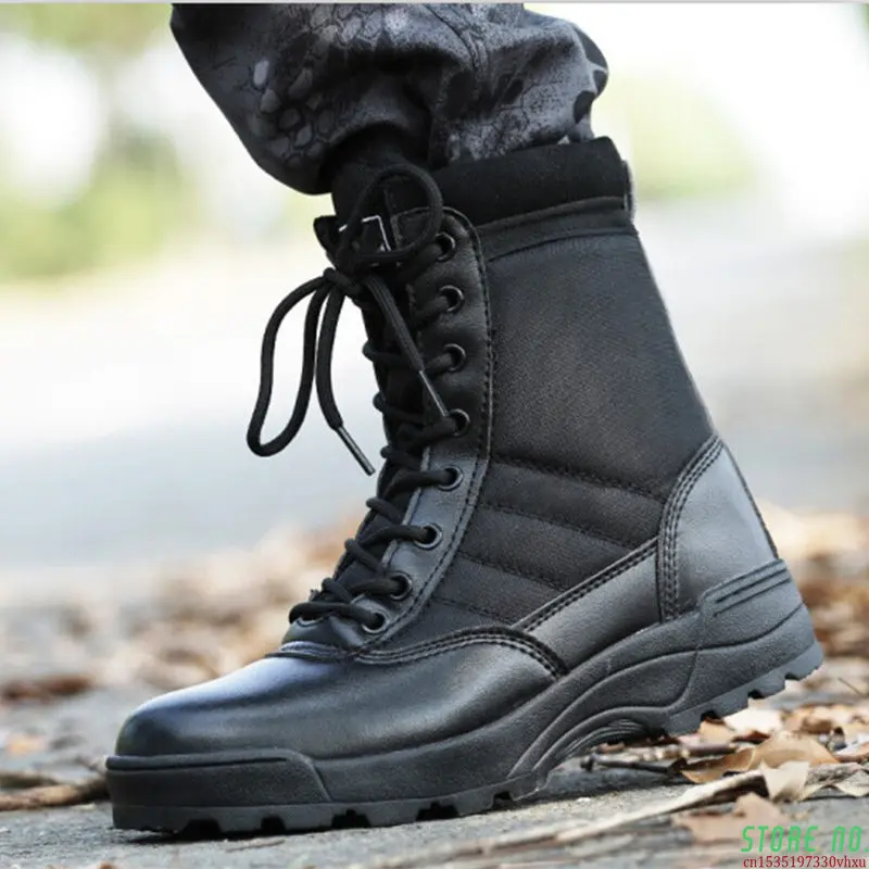 

Men's Outdoor Activity Leather Military Boots Breathable Army Combat Boots Plus Size Desert Hiking Boots