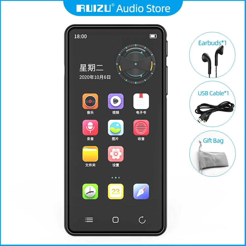 

RUIZU H8 Android WiFi Bluetooth MP3 MP4 MP5 Player With Speaker Support FM Radio Recorder E-Book Video TF SD Card APP Download