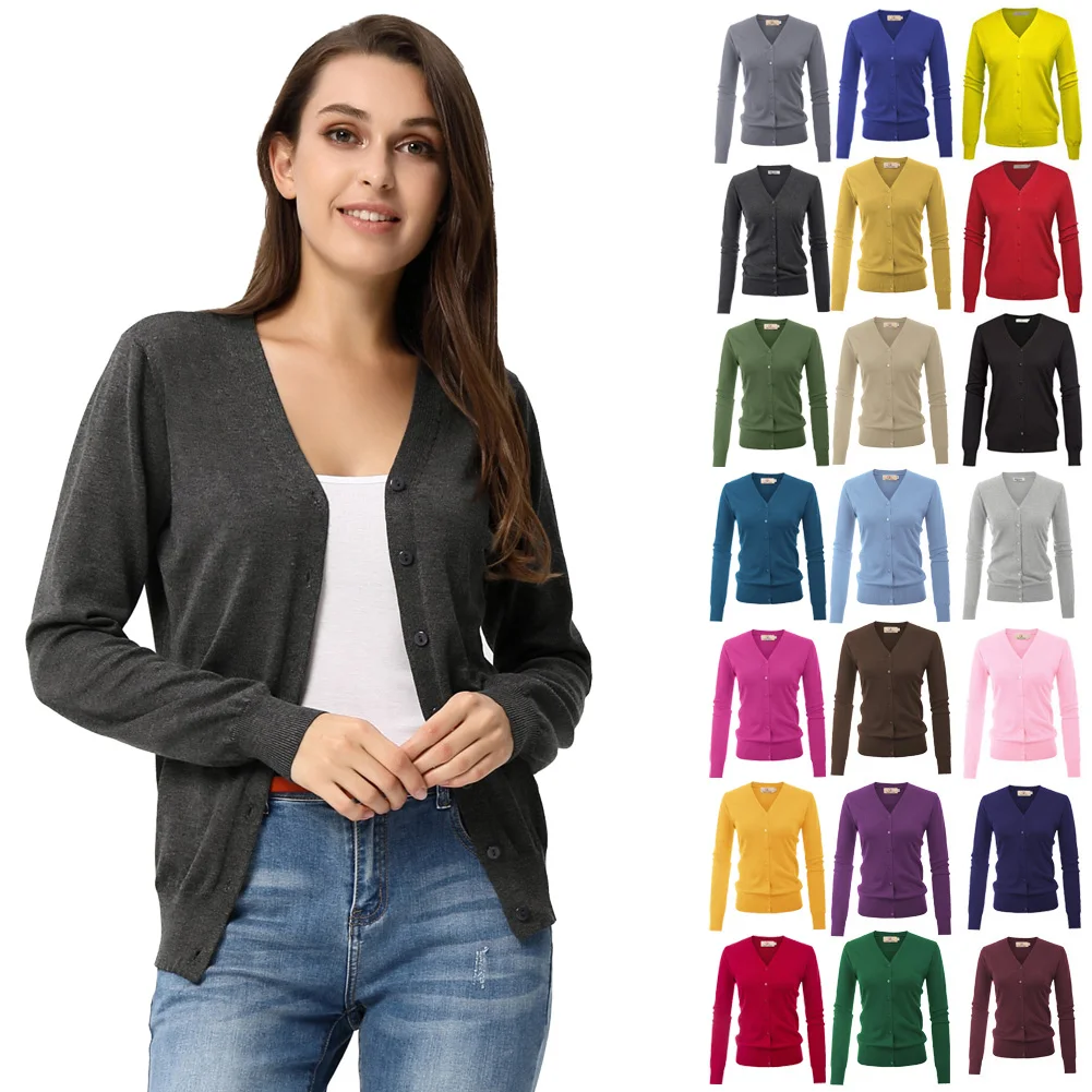Women's Jackets Long Sleeve V-Neck Autumn Button Placket Knitwear Coat Tops Casual Winter Knitting Coat For Female
Women's Jackets Long Sleeve V-Neck Autumn Button Placket Knitwear Coat Tops Casual Winter Knitting Coat For Female
