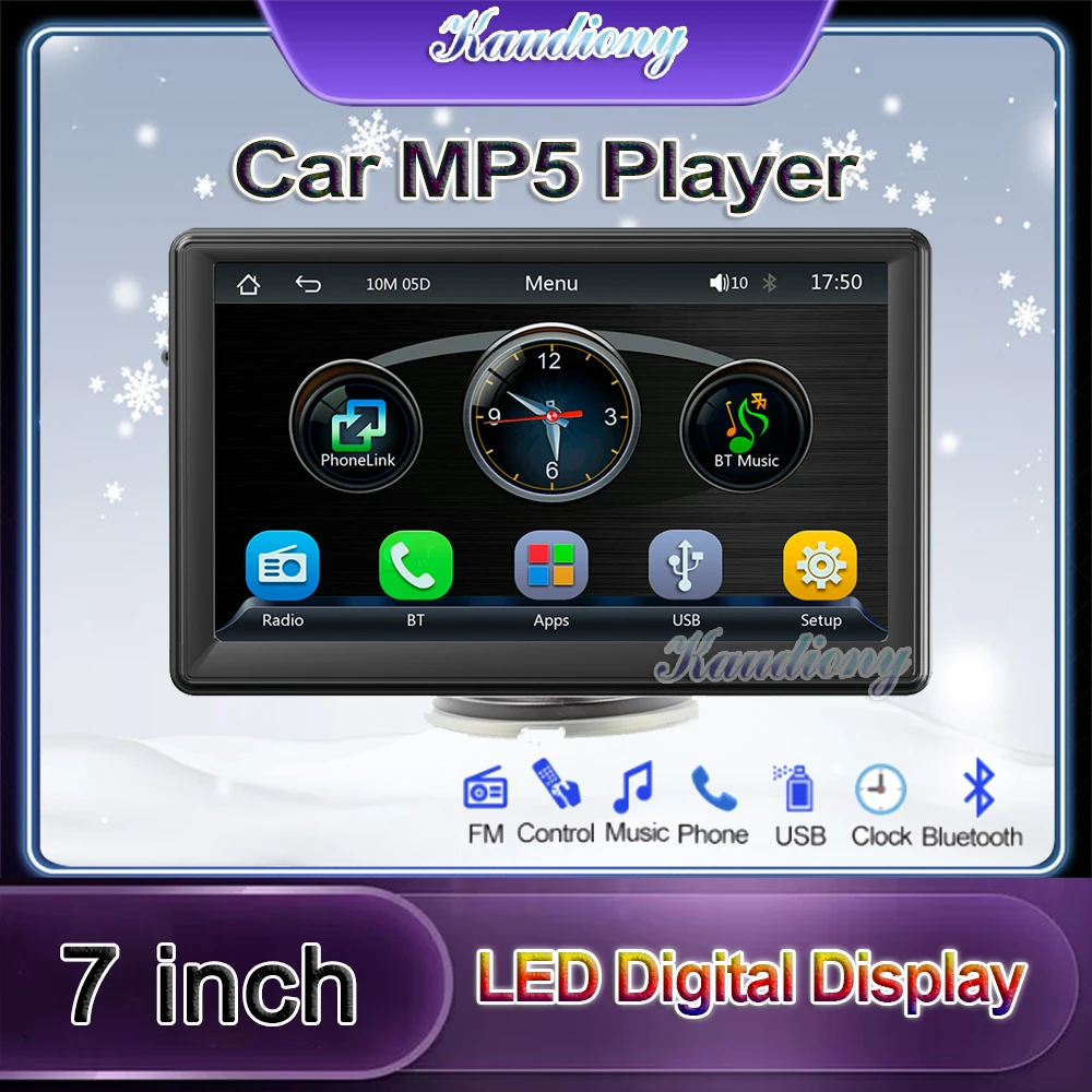 Kaudiony Universal 7 Inch Car Radio MP5 Player HD Video Audio USB Stereo Wireless Carplay Android Auto Bluetooth 5.1 FM TF
Kaudiony Universal 7 Inch Car Radio MP5 Player HD Video Audio USB Stereo Wireless Carplay Android Auto Bluetooth 5.1 FM TF