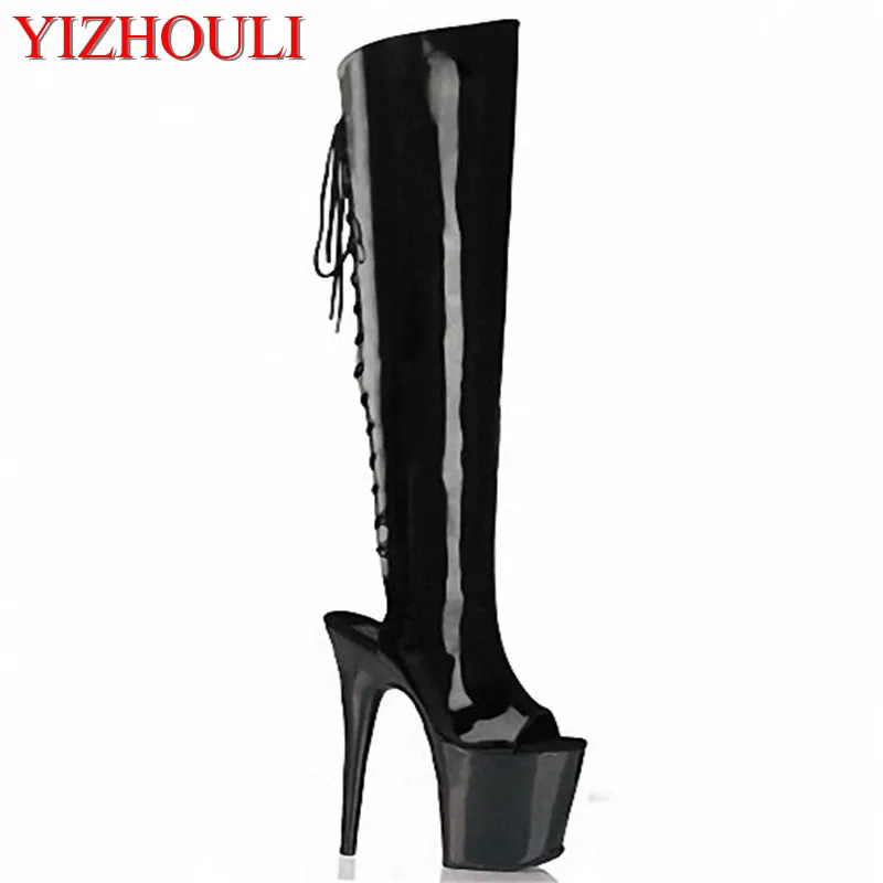 

Sexy lady summer boots 20 cm high heels, peep-toe stilettos sexy nightclub cool boots, stage super dance shoes