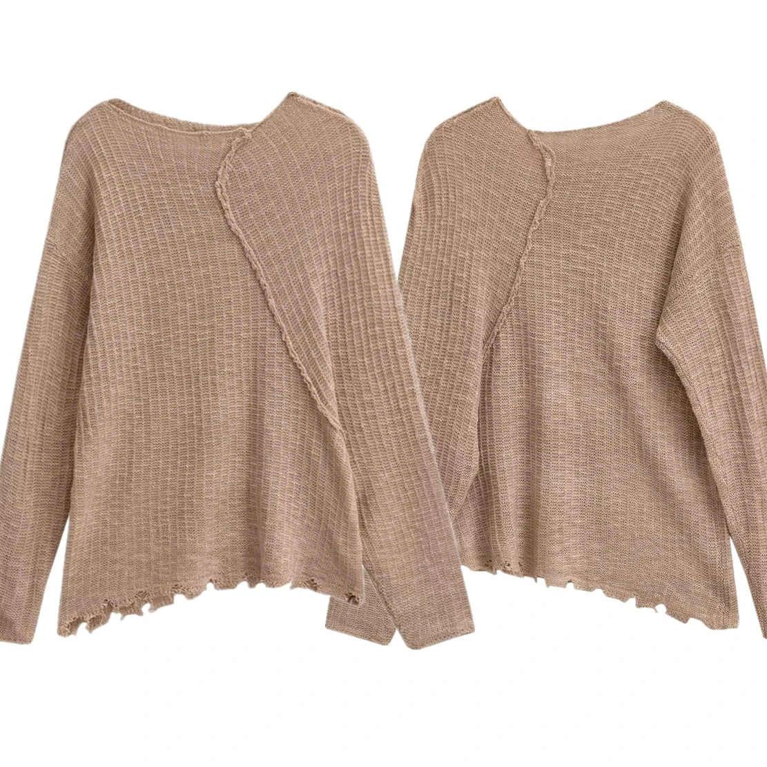 Jenny&Dave 2024 Fashion Ladies Elegant Blouse Lace Trim Knitted Top Autumn French Beige Asymmetrical Design Knitwear
Jenny&Dave 2024 Fashion Ladies Elegant Blouse Lace Trim Knitted Top Autumn French Beige Asymmetrical Design Knitwear