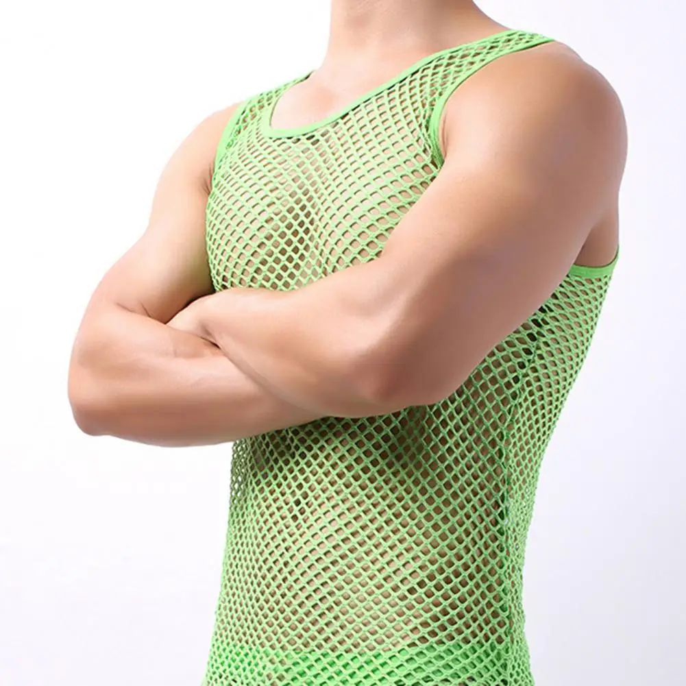 Undershirt Top Men Underwear Sleeveless Fish Net Pure Color Vest Popular Hollow Out Crew Neck Underwear for Sleeping
Undershirt Top Men Underwear Sleeveless Fish Net Pure Color Vest Popular Hollow Out Crew Neck Underwear for Sleeping