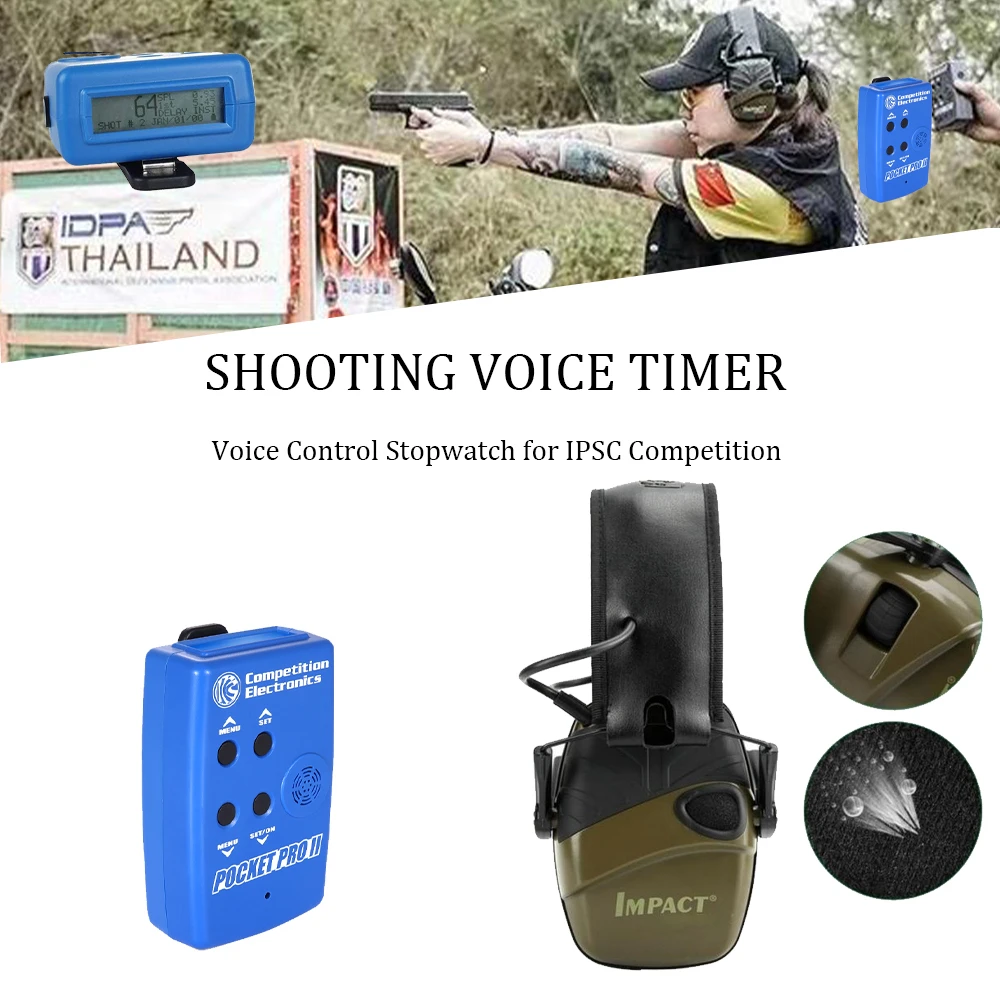 

Electronic Shooting Timer With Sensor Buzzer Hunter Training Shooting Timer Speed Measurement for Impact Sport Electronic Earmuf