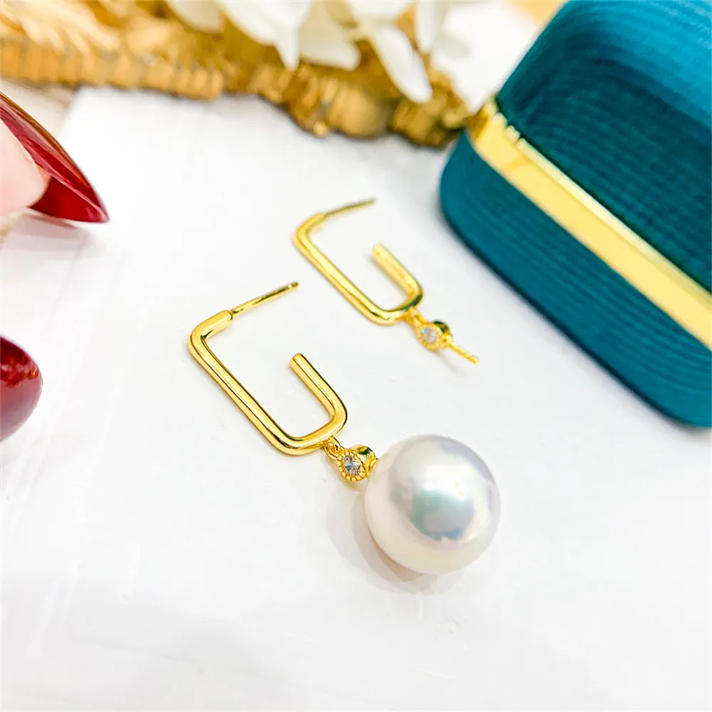 DIY Pearl Earnail Accessories S925 Sterling Silver Jewelry Gold Earrings Women's Empty Fit 9-14mm Beads
DIY Pearl Earnail Accessories S925 Sterling Silver Jewelry Gold Earrings Women's Empty Fit 9-14mm Beads