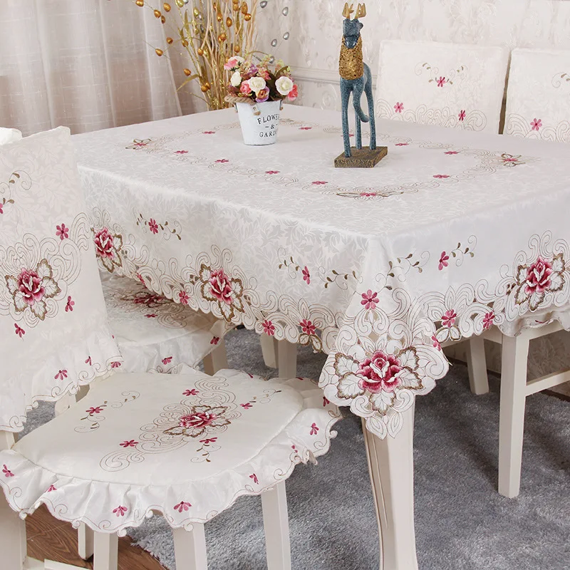 

Europe embroidered table cover round tablecloth fabric square pastoral table cloth flower simple modern dining table HM172