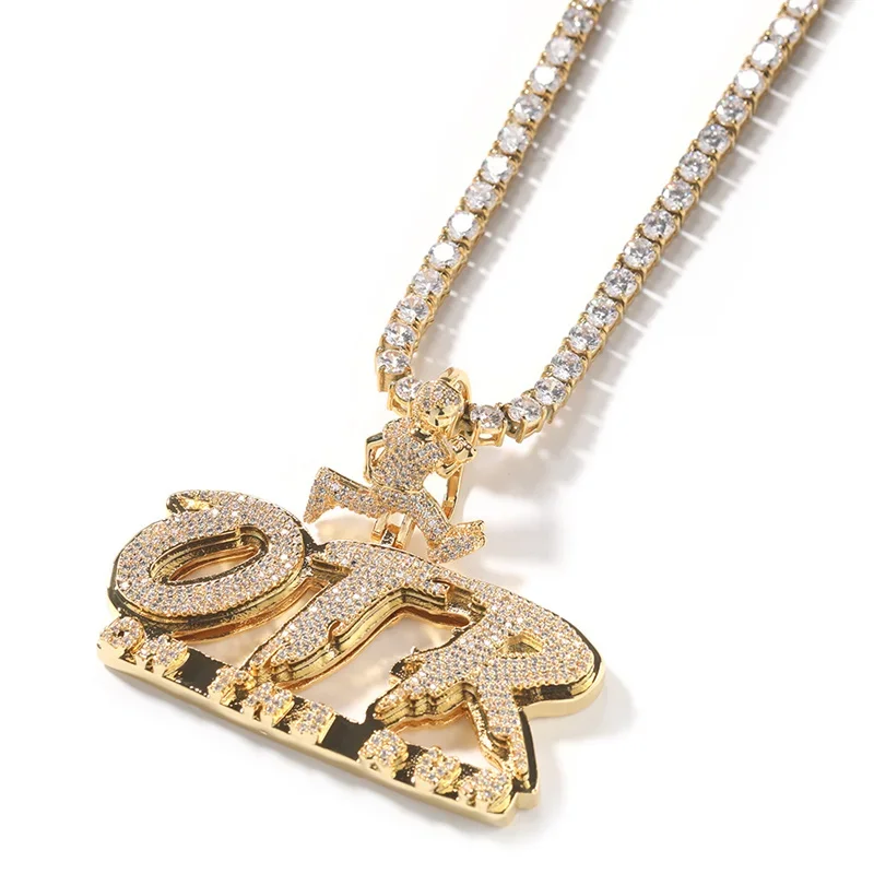 Hip Hop Iced Out Letter OTR Pendant With Tennis Chain Choker Necklace For Men Women Fashion Kpop Rapper Jewelry gift
Hip Hop Iced Out Letter OTR Pendant With Tennis Chain Choker Necklace For Men Women Fashion Kpop Rapper Jewelry gift