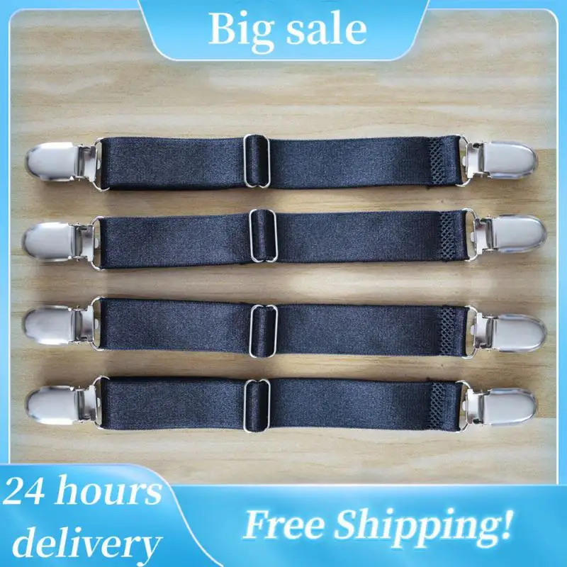 

Adjustable Clip Non Slip Bed Sheet Grippers Belt Black Fitted Sheet Holder Rubber Tensioner Clip Belt For Sofa Tablecloth