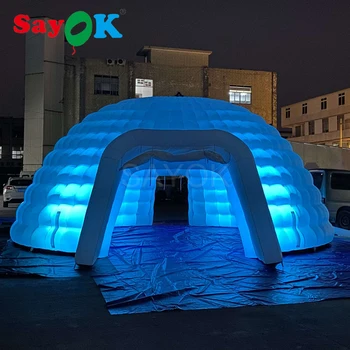 SayOK-직경 8m 풍선 이글루 돔 텐트, 야외 풍선 조명 텐트, 공기 송풍기 포함, 클럽 파티 이벤트 파티 쇼