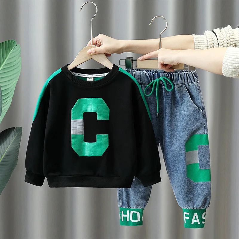 Toddler Boutique Desgin Long Sleeve Cotton Pullover T-Shirt+jeans 2-Piece Boys Girls Suit 2023 Spring Baby Brand Casual Clothes
Toddler Boutique Desgin Long Sleeve Cotton Pullover T-Shirt+jeans 2-Piece Boys Girls Suit 2023 Spring Baby Brand Casual Clothes