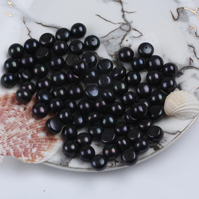 9.5-10mm Black Button Shape Freshwater Pearl Beads For Natural Pearl Jewelry Making
9.5-10mm Black Button Shape Freshwater Pearl Beads For Natural Pearl Jewelry Making
