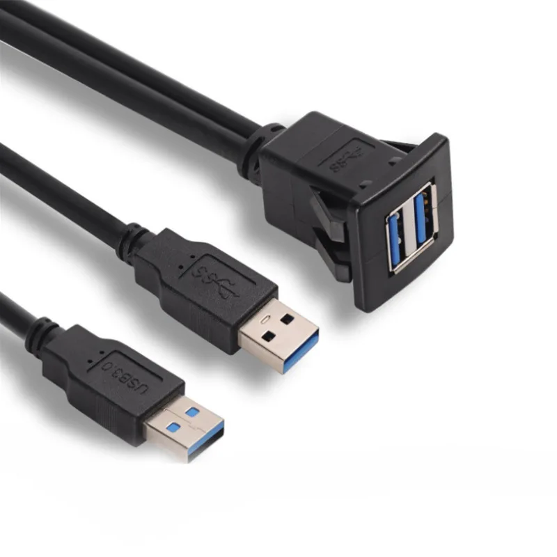 Dual Port USB Socket Cabe USB3.0 Auto Car Flush Mount Extension Cord Dashboard Panel Square USB Cable for Motorcycle
Dual Port USB Socket Cabe USB3.0 Auto Car Flush Mount Extension Cord Dashboard Panel Square USB Cable for Motorcycle