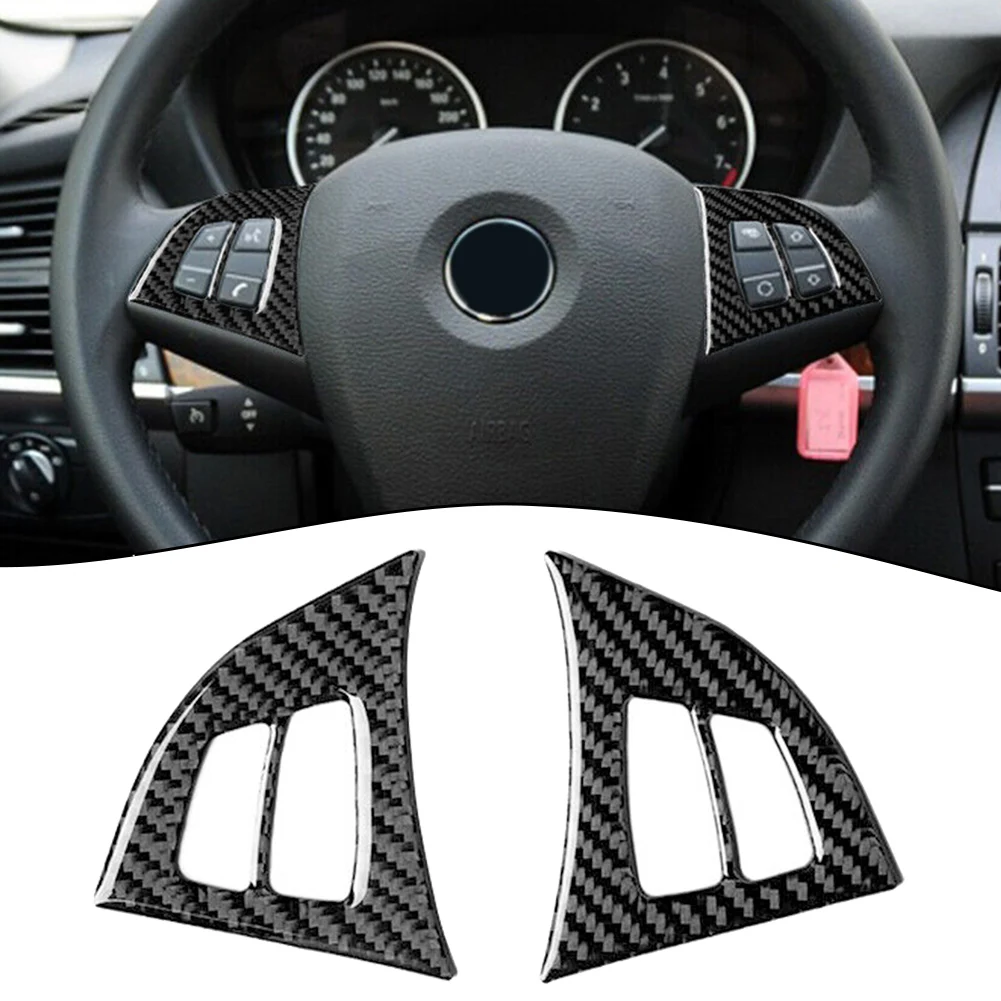 2pcs New Black Carbon Fiber Steering Wheel Button Frame Covers Trim For BMW X5 E70 2008-2013 Automotive Interior Stickers
2pcs New Black Carbon Fiber Steering Wheel Button Frame Covers Trim For BMW X5 E70 2008-2013 Automotive Interior Stickers