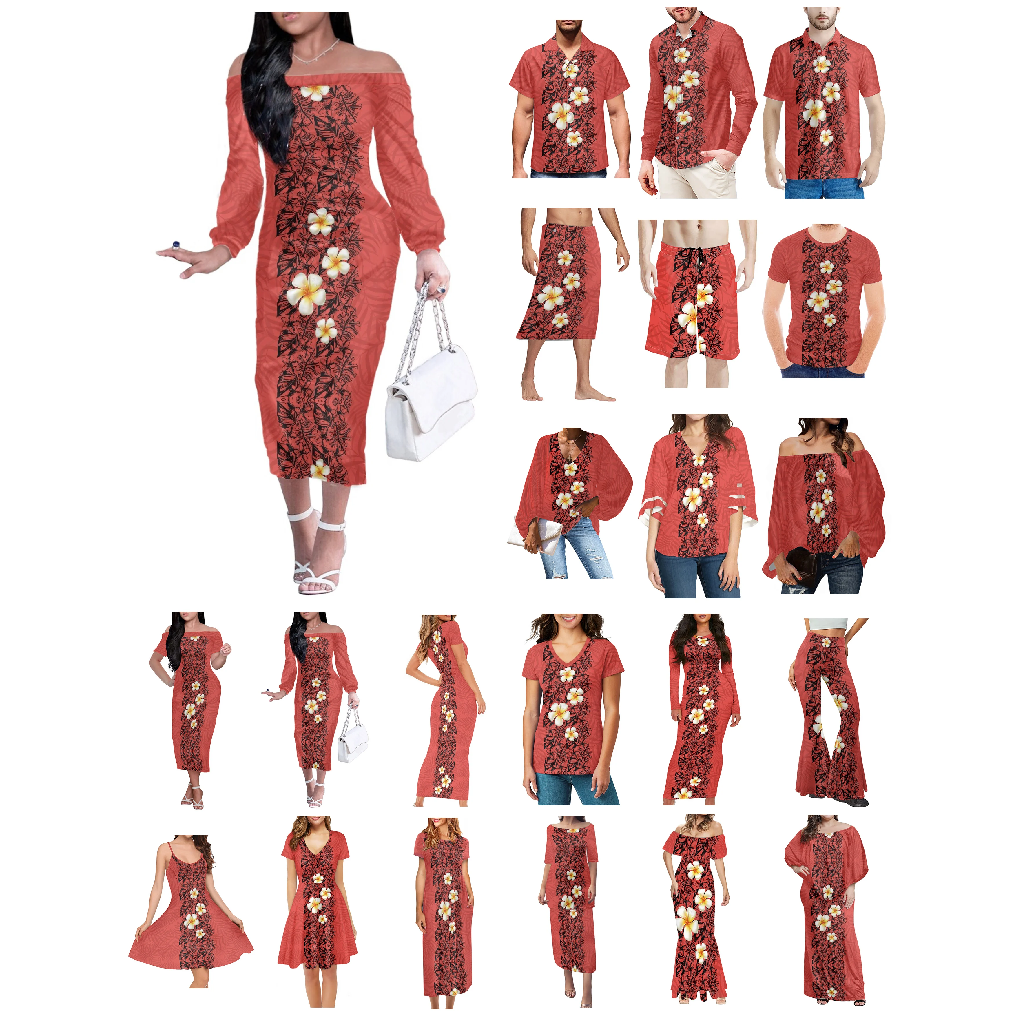 Polynesian Tonga Hawaii Fiji Guam Samoa Pohnpei Tribal Tattoo Prints Clothes Women Dress Matching Men Shirt Red Lovers Clothes
Polynesian Tonga Hawaii Fiji Guam Samoa Pohnpei Tribal Tattoo Prints Clothes Women Dress Matching Men Shirt Red Lovers Clothes