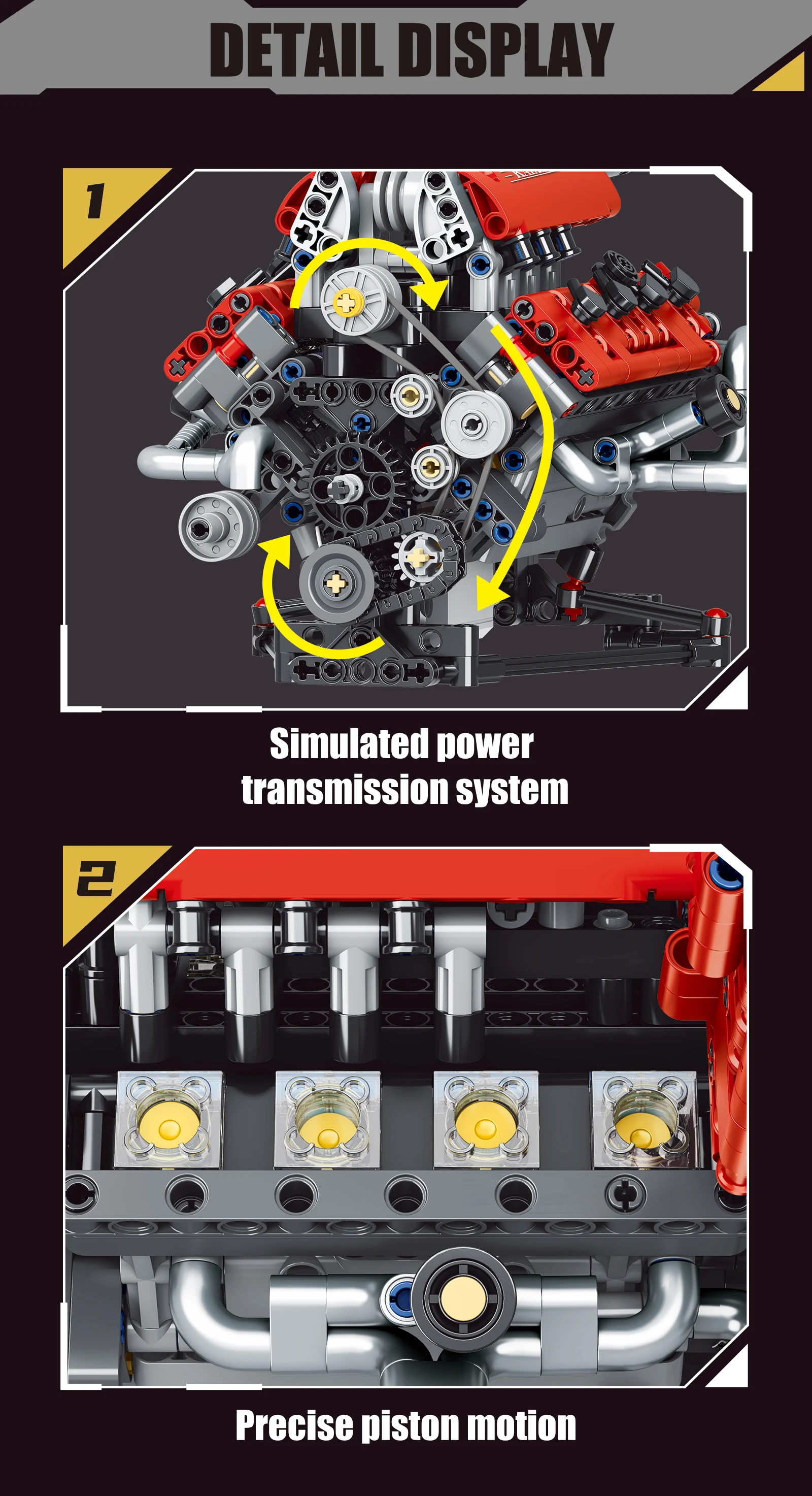 660Pcs MOC V8 Engine Model Motorized Kit with LED Lights Rechargeable APP Controlled Battery STEM Toy for Adults Kid K9620 660Pcs MOC V8 Engine Model Motorized Kit with LED Lights Rechargeable APP Controlled Battery STEM Toy for Adults Kid K9620