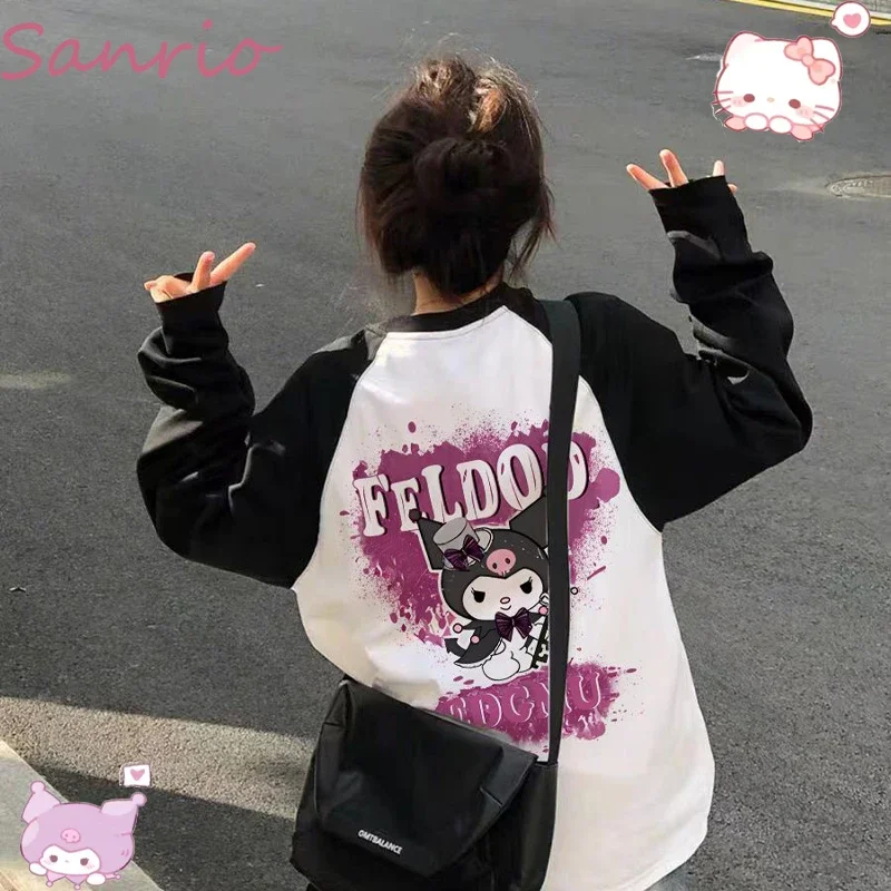 Kawaii Sanrio Hello Kitty Fashion Splicing Long Sleeve T-Shirt Kuromi Cute Designer Colour Block Top Versatile Casual Clothing
Kawaii Sanrio Hello Kitty Fashion Splicing Long Sleeve T-Shirt Kuromi Cute Designer Colour Block Top Versatile Casual Clothing
