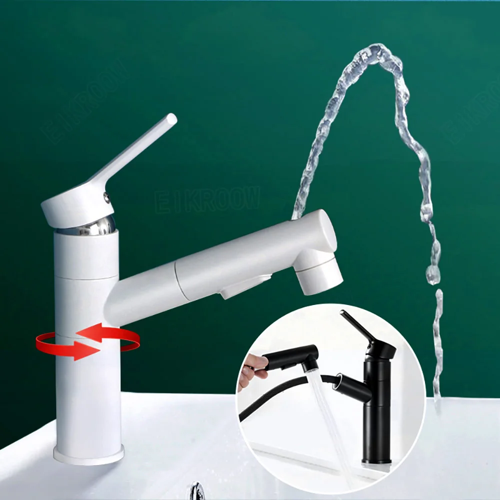 NEW Bathroom washbasin pull-out cold and hot water faucet rotatable bathroom washbasin countertop basin white paint faucet
NEW Bathroom washbasin pull-out cold and hot water faucet rotatable bathroom washbasin countertop basin white paint faucet