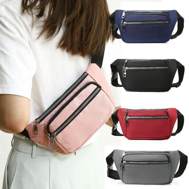 

Fashion Oxford Cloth Waist Bag Zipper Chest Bag Sport Travel Girl Belly Pocket Hip Bum Bag Fashion Phone Pack for Women