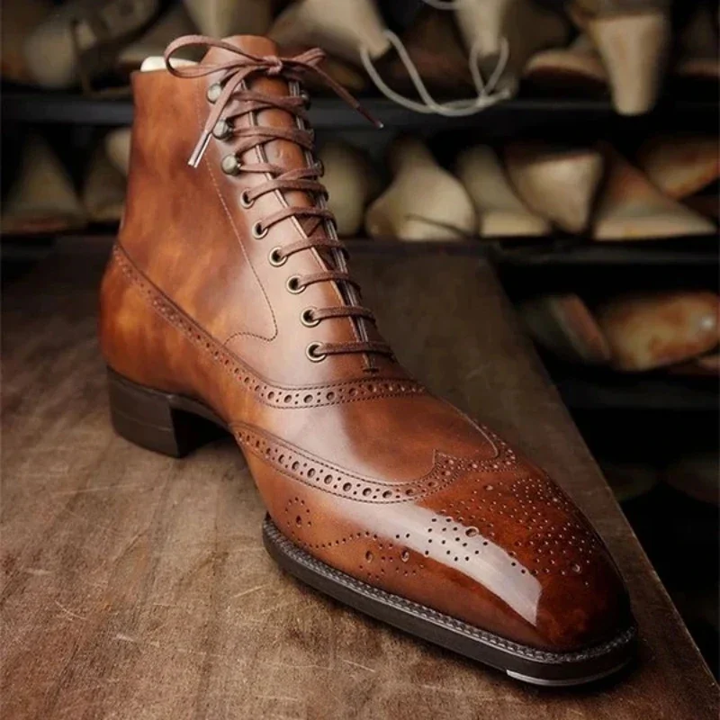 Men New Ankle Boots Motorcycle Boots Lace Up Middle Top British Retro Men's Shoes Red Brown Size 38-44 Men Shoes
Men New Ankle Boots Motorcycle Boots Lace Up Middle Top British Retro Men's Shoes Red Brown Size 38-44 Men Shoes