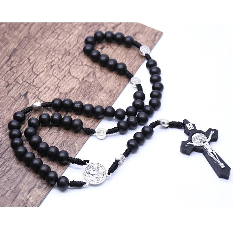 8 MM Black Brown Wooden Rosary Necklace Religious Elegant Catholic Big Cross Pendent For Women Men Fashion Beads Jewerly
8 MM Black Brown Wooden Rosary Necklace Religious Elegant Catholic Big Cross Pendent For Women Men Fashion Beads Jewerly