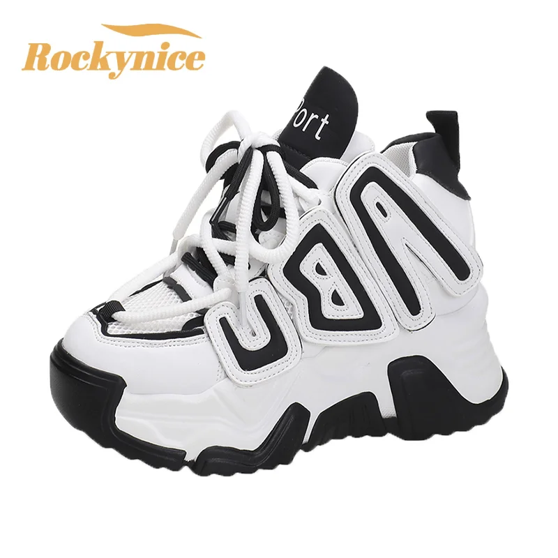 

High Platform Sneakers Women 2023 Thick Sole Sports Ladies Trainers Vulcanized Shoes Woman Chunky Sneakers Zapatillas Mujer 10CM