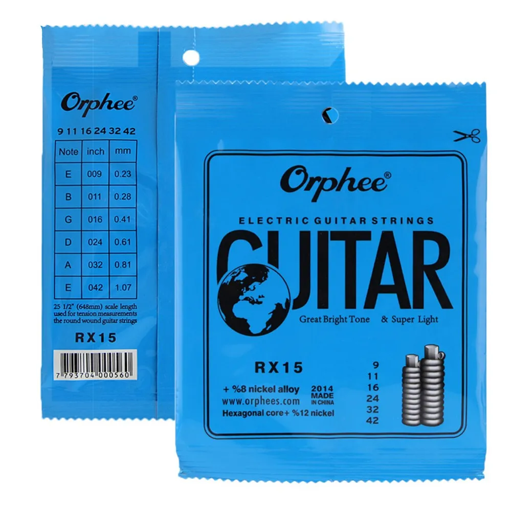 Струны Orphee RX15 для электрогитары Super Slinky 009-042, полноцветные шестигранные из углеродистой стали и никелевого сплава
Струны Orphee RX15 для электрогитары Super Slinky 009-042, полноцветные шестигранные из углеродистой стали и никелевого сплава
