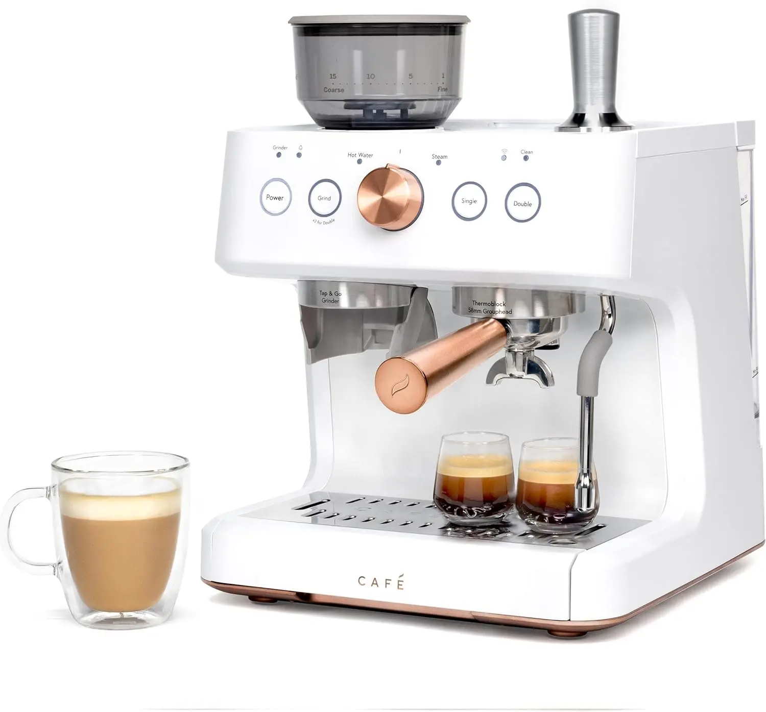 

Café Bellissimo Semi Automatic Espresso Machine + Milk Frother | WiFi Connected, Smart Home Kitchen Essentials | Built-In Bean