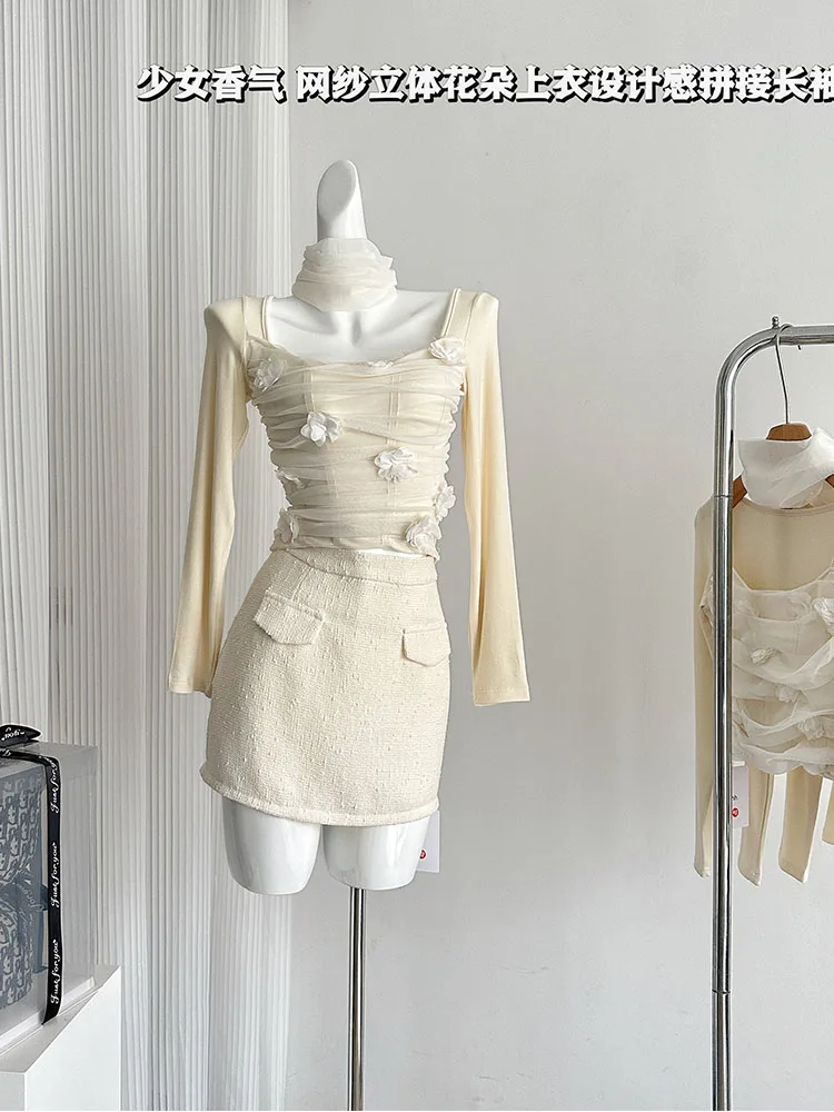 Футболка женская с квадратным вырезом, элегантный облегающий кроп-топ из газовой Ткани в стиле ретро, приталенный Повседневный Топ с 3D цветами, французская одежда в стиле девушки Мори
Футболка женская с квадратным вырезом, элегантный облегающий кроп-топ из газовой Ткани в стиле ретро, приталенный Повседневный Топ с 3D цветами, французская одежда в стиле девушки Мори