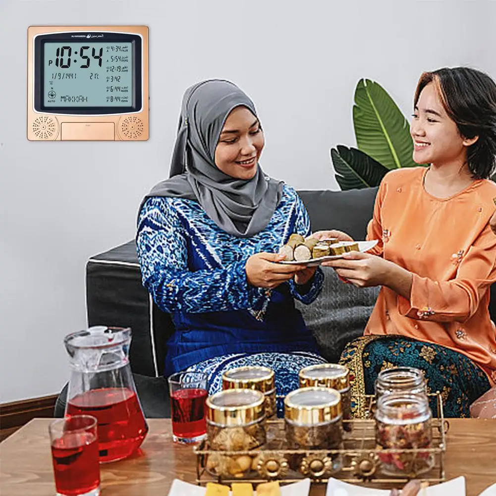 

Ha-4010 Muslim Prayer Wall Clock Calendar Alarm Clock Dual-use Clock Perpetual Desk Can Usb Clock Charging Calendar Wall I1n8