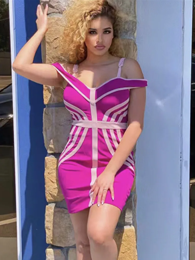 2023 New Summer Purplish Red Bodycon Bandage Dress for Women Spaghetti Strap Off Shoulder V Neck Ringer Mini Dress High Street
2023 New Summer Purplish Red Bodycon Bandage Dress for Women Spaghetti Strap Off Shoulder V Neck Ringer Mini Dress High Street