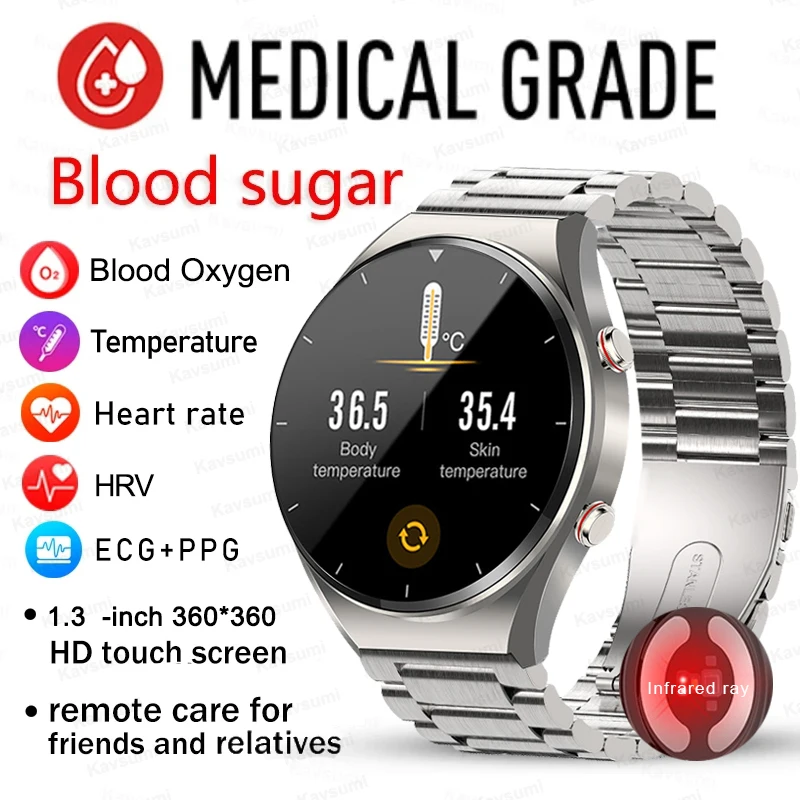 Healthy Blood Sugar Smart Watch Men ECG+PPG Precise Body Temperature Heart Rate Monitor Smartwatch HRV Blood Pressure Watch 2023
Healthy Blood Sugar Smart Watch Men ECG+PPG Precise Body Temperature Heart Rate Monitor Smartwatch HRV Blood Pressure Watch 2023