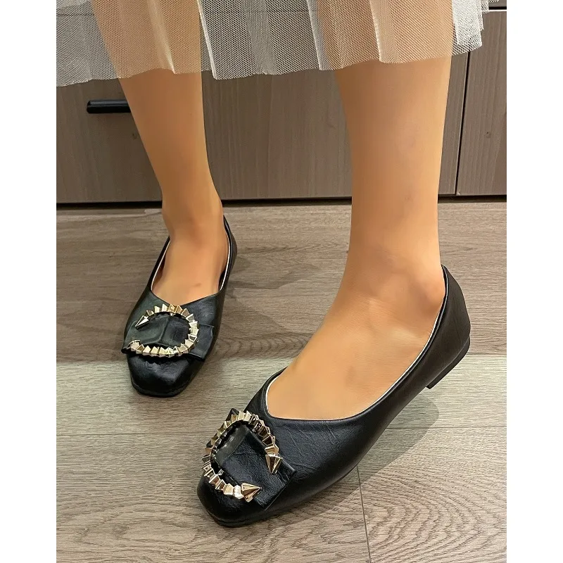 

Spring and Autumn New Round Head Rhinestones Shallow Flat Shoes Casual Large Size Women's Shoes Shoes for Women Pointed Toe