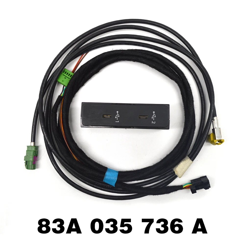 

83A 035 736 A 83A035736A For Audi Q3 F3 RSQ3 Audio CarPlay AMI Type-C Music Smartphone Interface AUX Plug Cable wire Harness