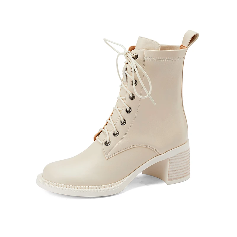 Genuine Cow Leather Women Ankle Boots Ladies Shoes 2023 Black Beige Brown Chunky Heel Round Toe Zipper Lace up
Genuine Cow Leather Women Ankle Boots Ladies Shoes 2023 Black Beige Brown Chunky Heel Round Toe Zipper Lace up