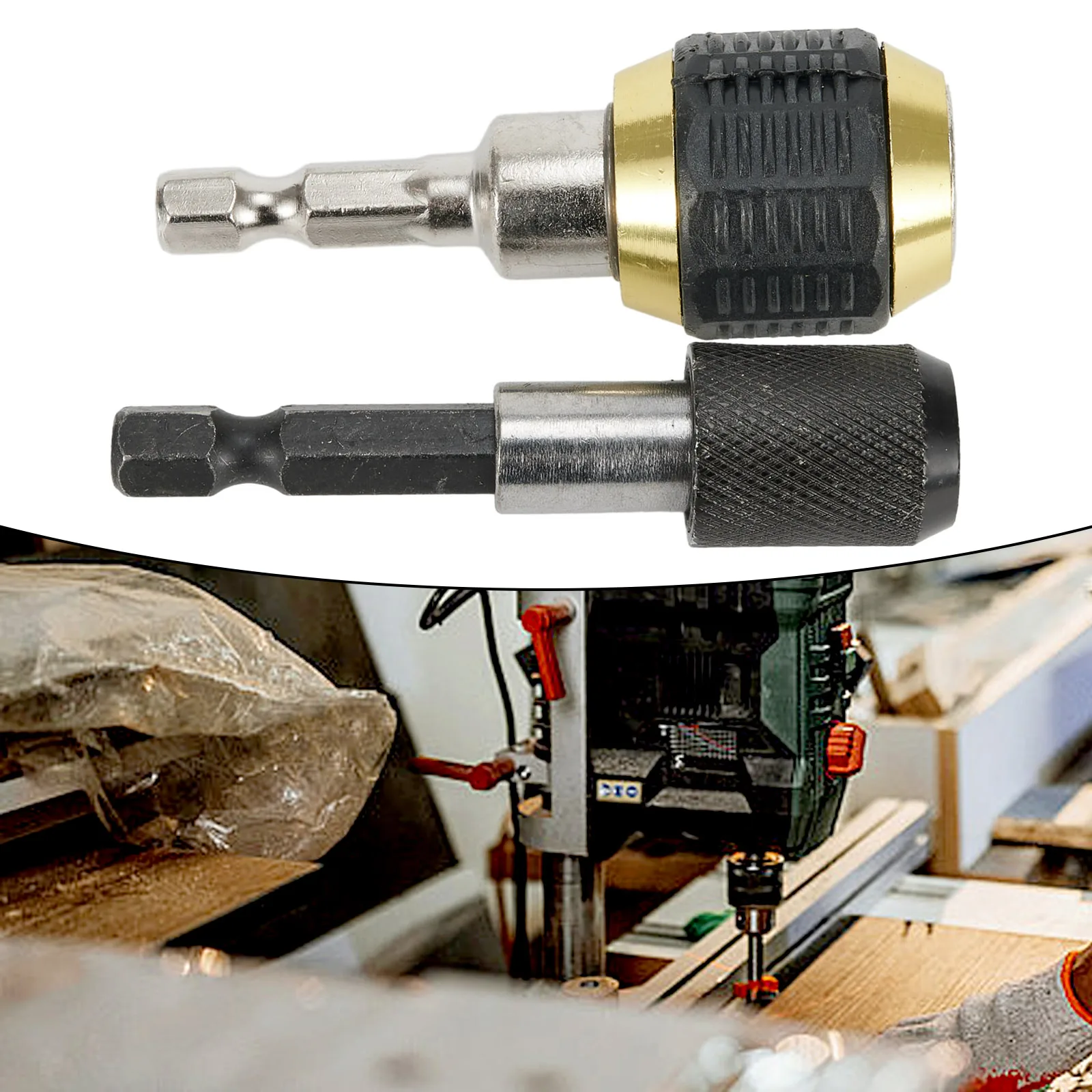 New 2pcs Hex Shank 60mm Keyless Drill Chuck Driver Quick Change Convertor Adapter Drill Bit Holder Power Tools
New 2pcs Hex Shank 60mm Keyless Drill Chuck Driver Quick Change Convertor Adapter Drill Bit Holder Power Tools
