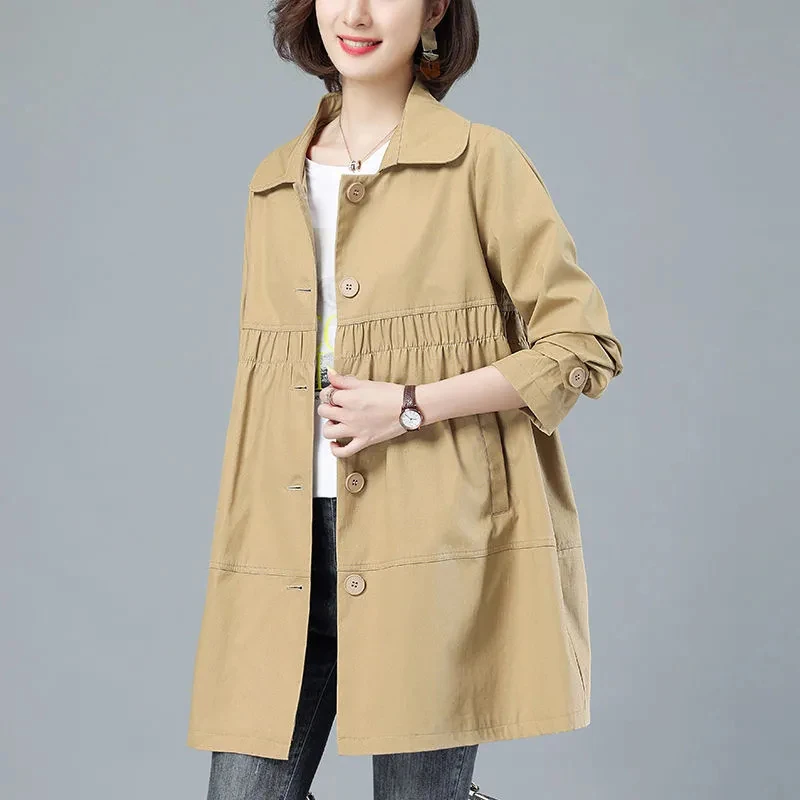 

New Women Long Windbreaker Jacket Spring Autumn Parka Overcoat Female Casual Trench Coat Office Women's Clothing With Lining