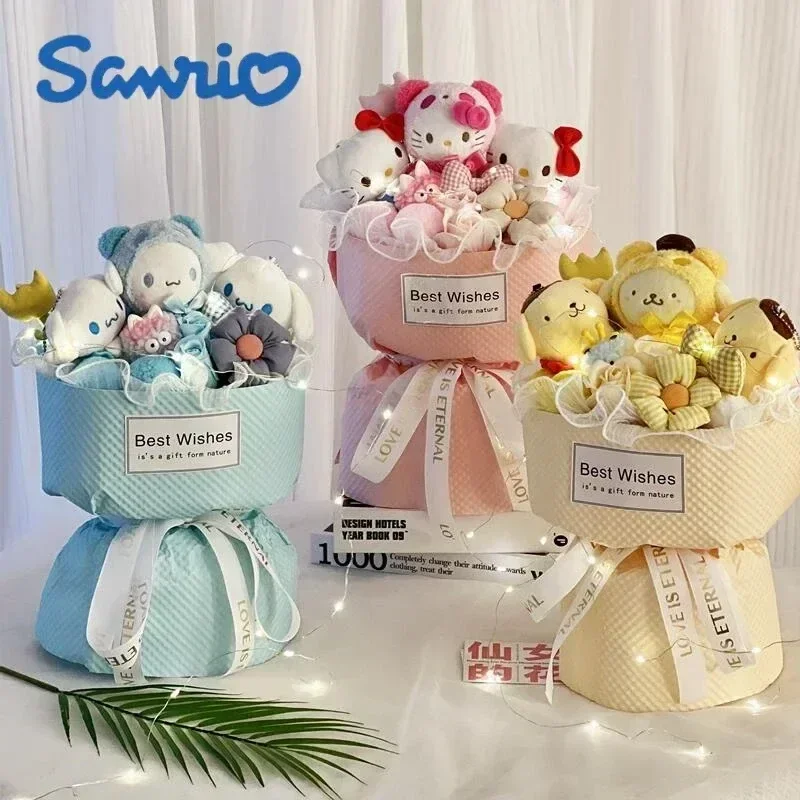 

Sanrio мультфильм Плюшевый Коричный букет Kuromi Hello Kitty искусственная игрушка подарок на день Святого Валентина выпускной подарки для друзей