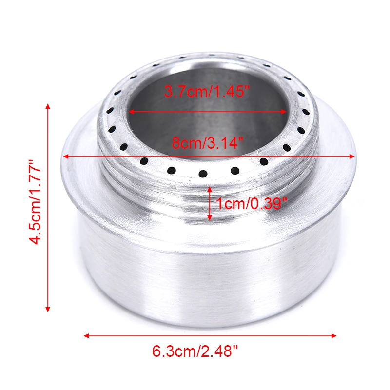

1pc Camping Stove Outdoor Hiking Picnic Ultralight Cooking Stove with Lid Aluminum Alloy Alcohol Stove Mini Burner Adaptor