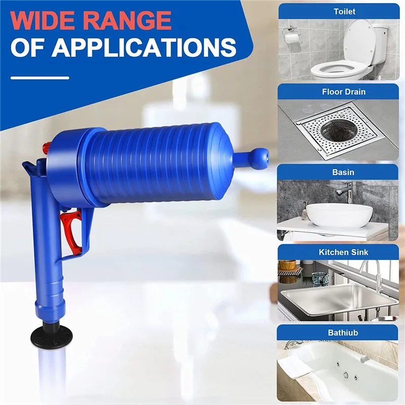 

Pipe Plunger And Sinks Sewer Sewage Unblocker Drain Cleaner High Pressure Pump Unclog Dredge Pipeline Basin Kitchen Home Tools