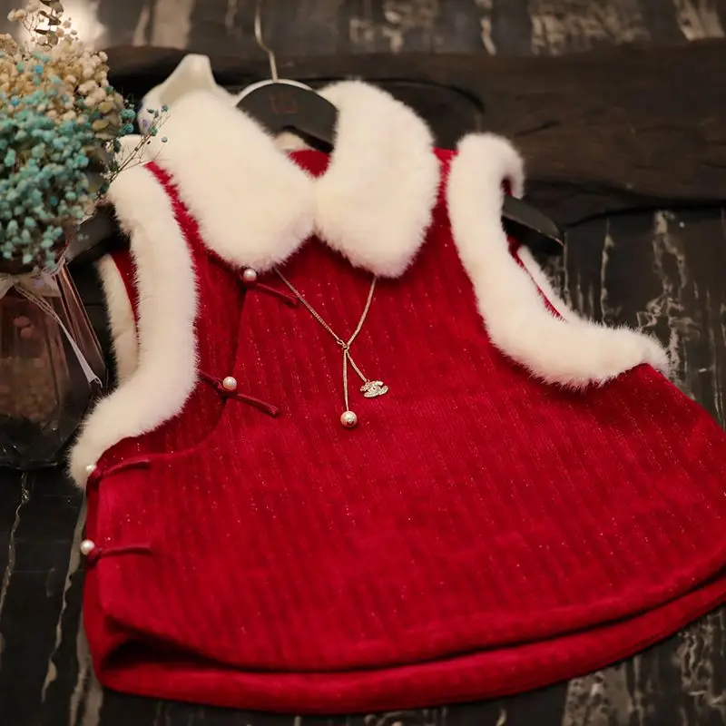 Chinese Style Literary and Artistic Retro Chinese Style Festive Atmosphere Thickened Warm Woolen Vest Women
Chinese Style Literary and Artistic Retro Chinese Style Festive Atmosphere Thickened Warm Woolen Vest Women