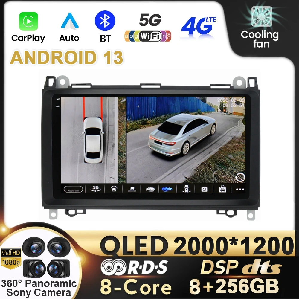 

Android 13 Car Radio For Mercedes Benz B200 Sprinter W906 W639 AB Class W169 W245 Viano Vito Carplay QLED GPS Navi 2 Din WIFI 4G