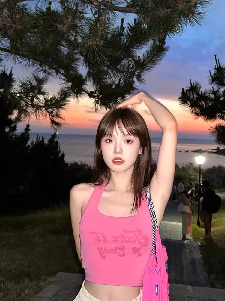 Sweet Pink Printed Letter Sleeveless Top 2024 Summer Slim Slim U Neck Stretchy Sports Camisole Tank Top
Sweet Pink Printed Letter Sleeveless Top 2024 Summer Slim Slim U Neck Stretchy Sports Camisole Tank Top